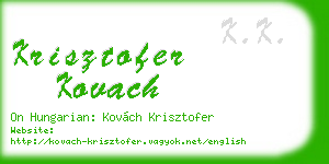 krisztofer kovach business card