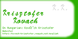 krisztofer kovach business card